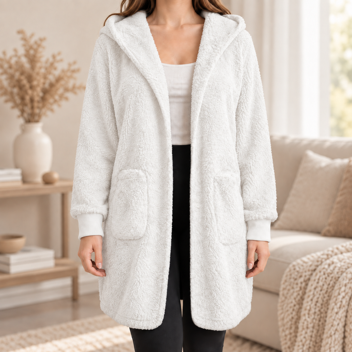 Hoodie-Cardigan Imke – Lang mit Kapuze