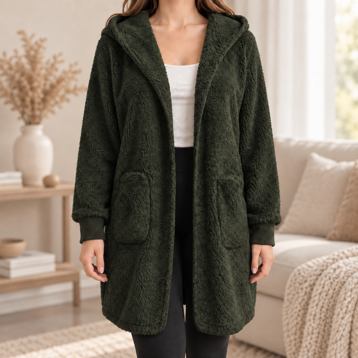 Hoodie-Cardigan Imke – Lang mit Kapuze