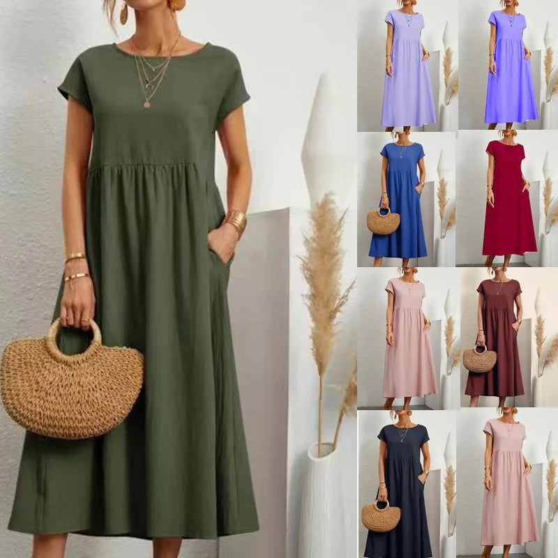 Sommerkleid Annika – Weite A-Linie mit Taschen