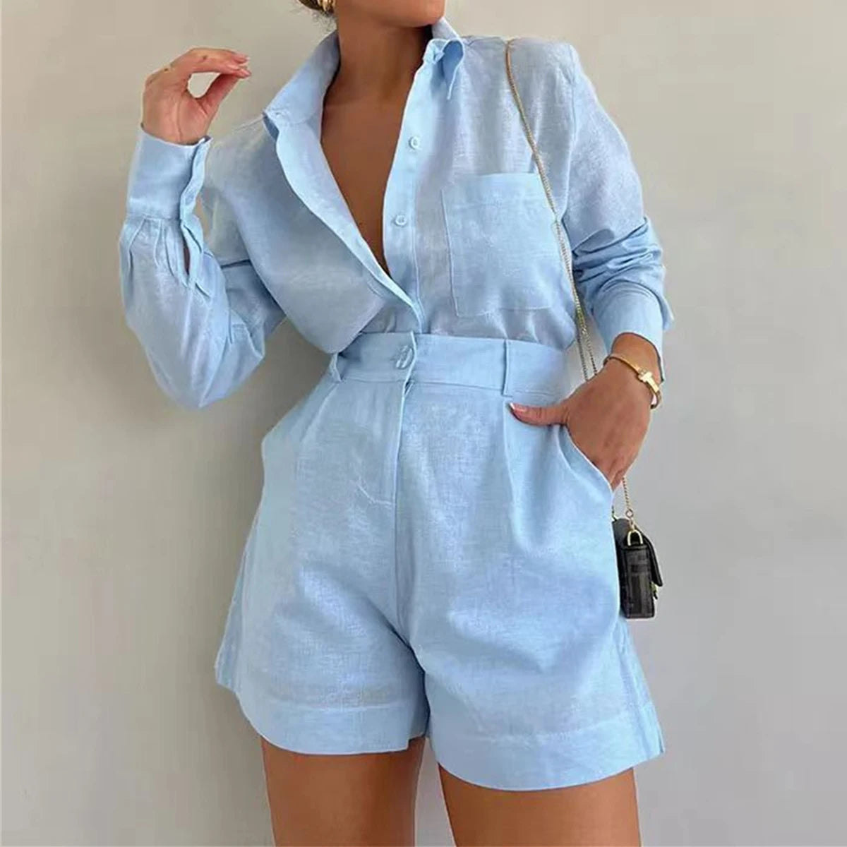 Loungewear-Set Liora – Hemdbluse & Hose