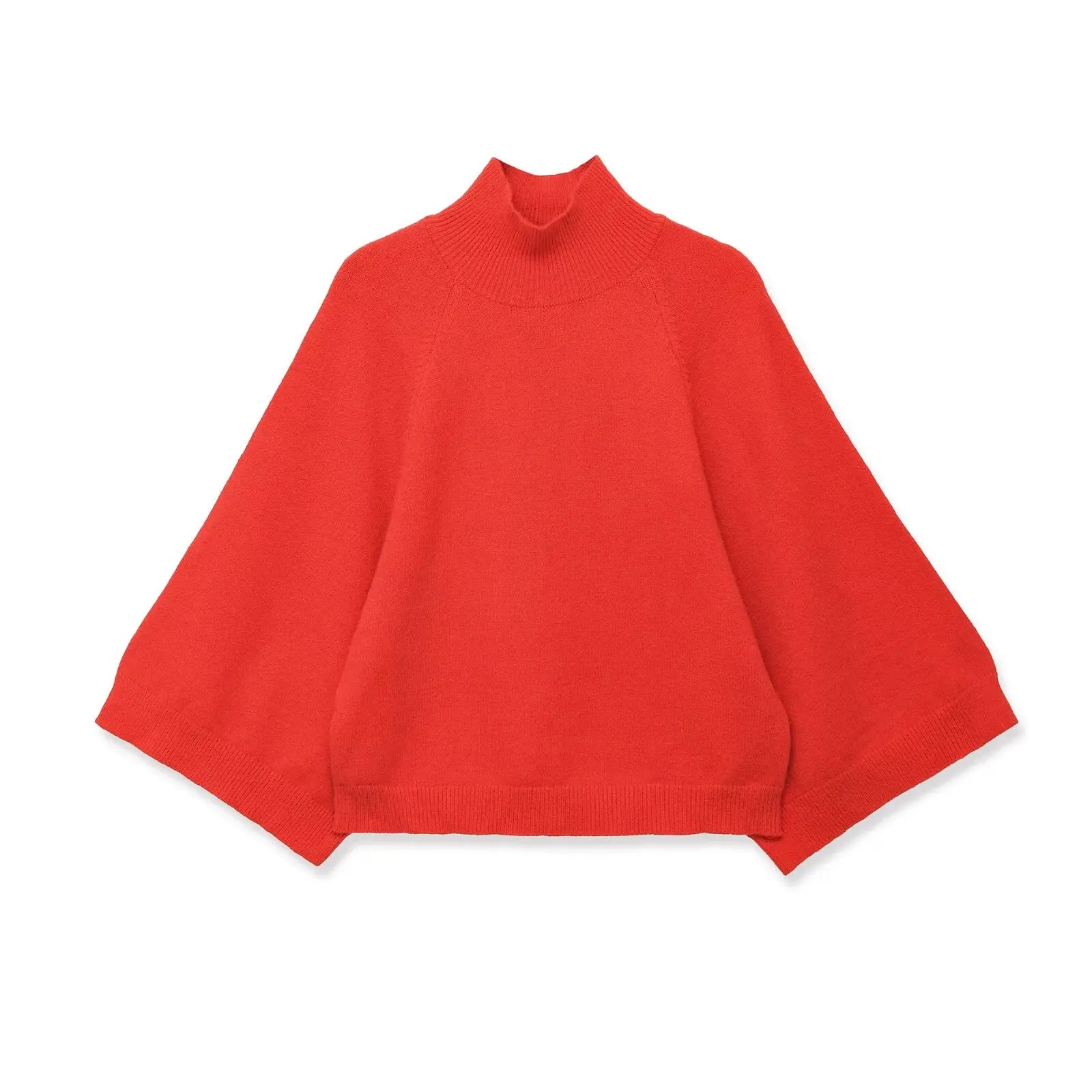 Rollkragenpullover Selma – Weite Trompetenärmel