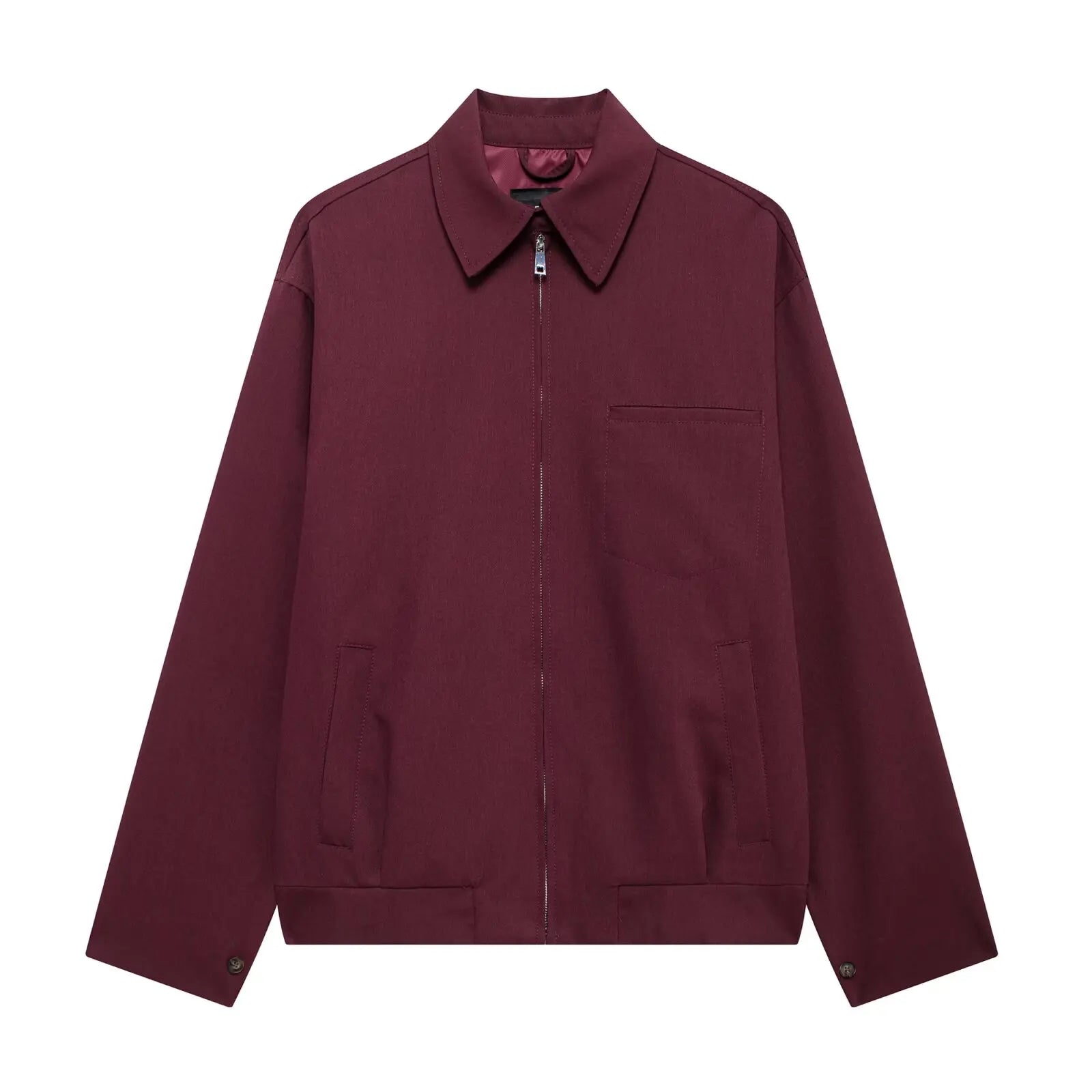 Zip-Blouson Romina – locker & cropped in Bordeaux