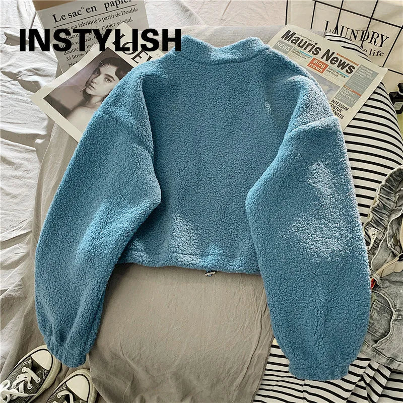 Teddy-Halfzip Romi – cropped & kuschelweich