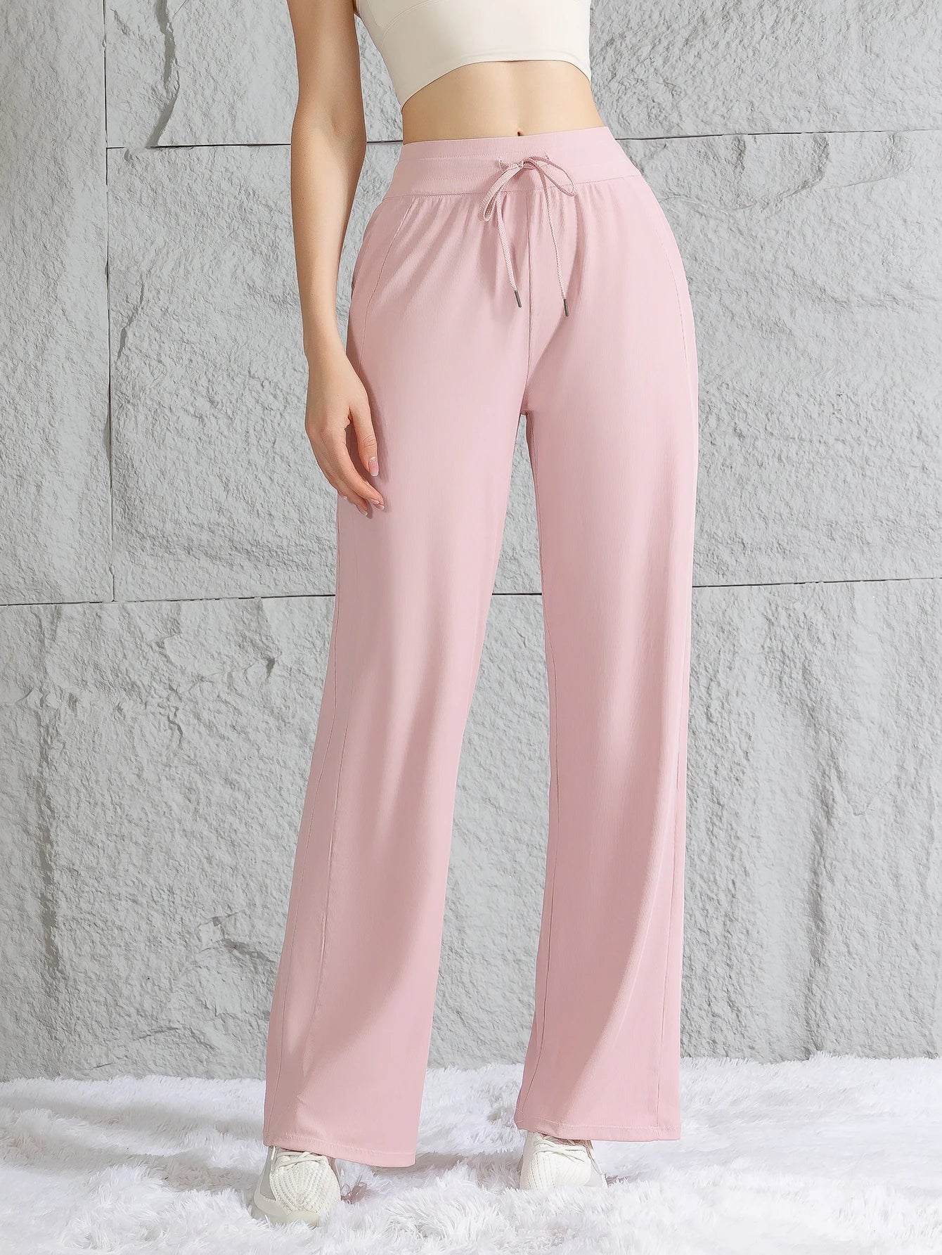 Wide-Leg Hose Kira – High Waist in Eisseiden-Optik