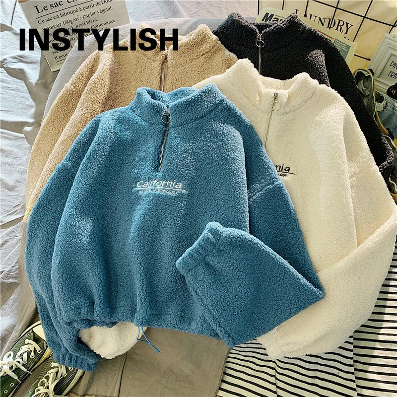 Teddy-Halfzip Romi – cropped & kuschelweich