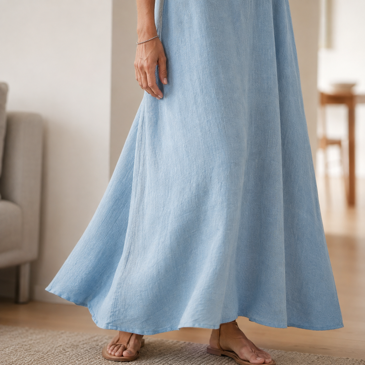Boho-Maxikleid Fenja – Ärmellos mit V-Ausschnitt
