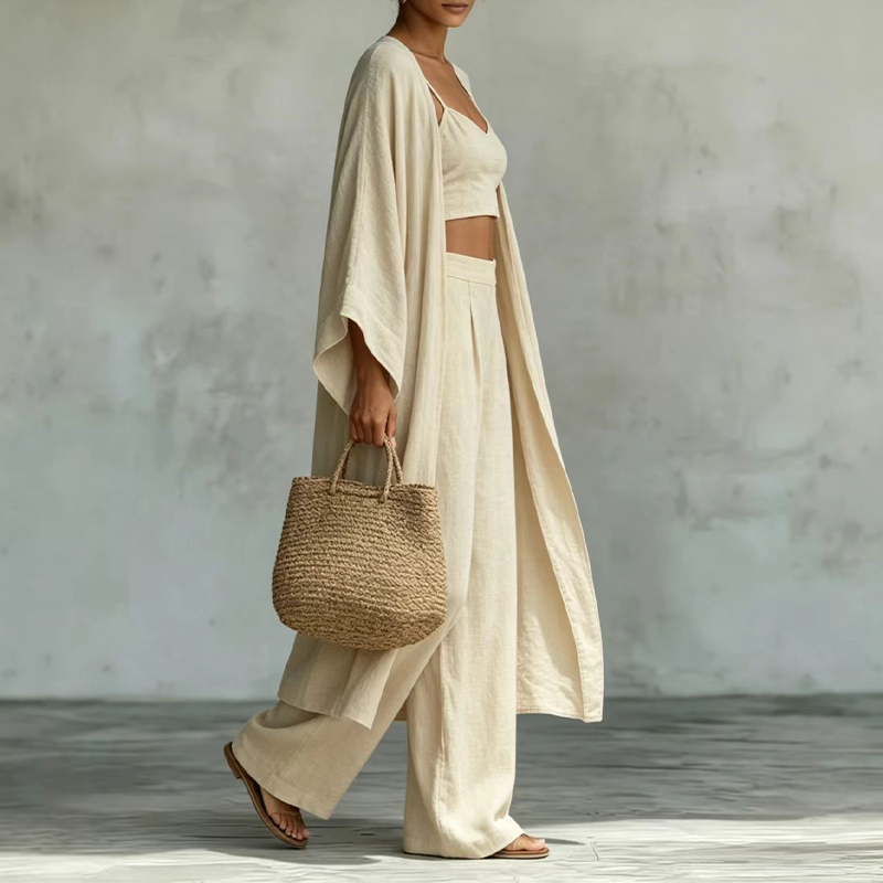 Loungewear-Set Vera – Cardigan, Camisole & Hose