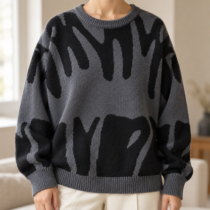 Jacquard-Pullover Ottilie – Grafisch & Gemütlich