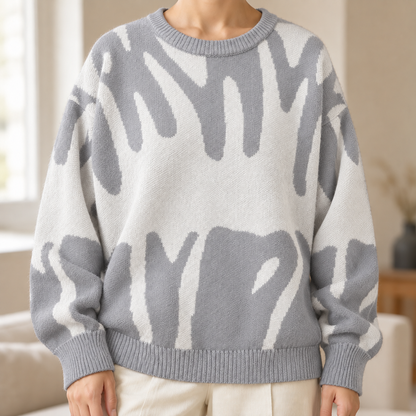 Jacquard-Pullover Ottilie – Grafisch & Gemütlich
