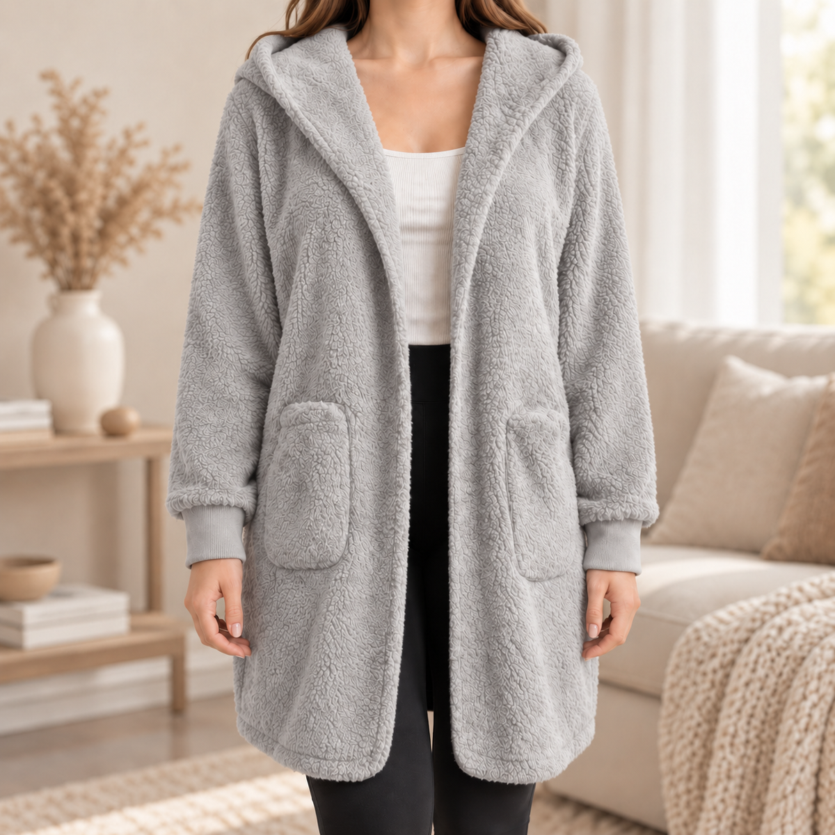 Hoodie-Cardigan Imke – Lang mit Kapuze