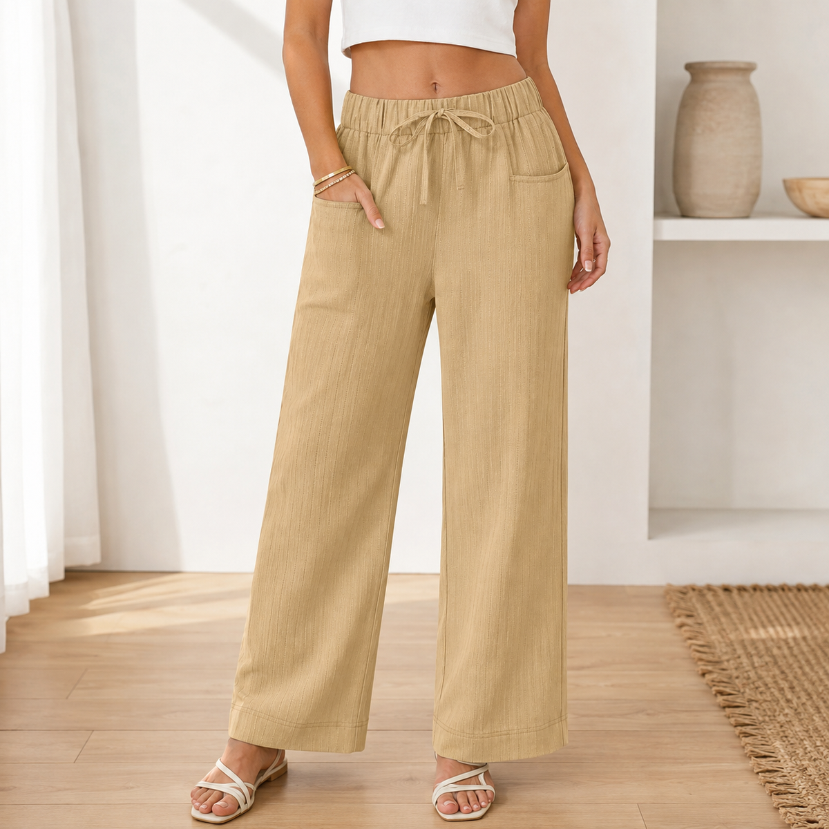 Weite Loungehose Noor Damen Laessig-Bequem fuer Zuhause und Unterwegs