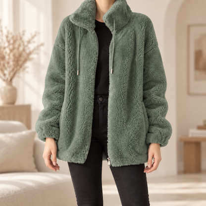 Fleece-Mantel Katharina – Oversized mit Reißverschluss