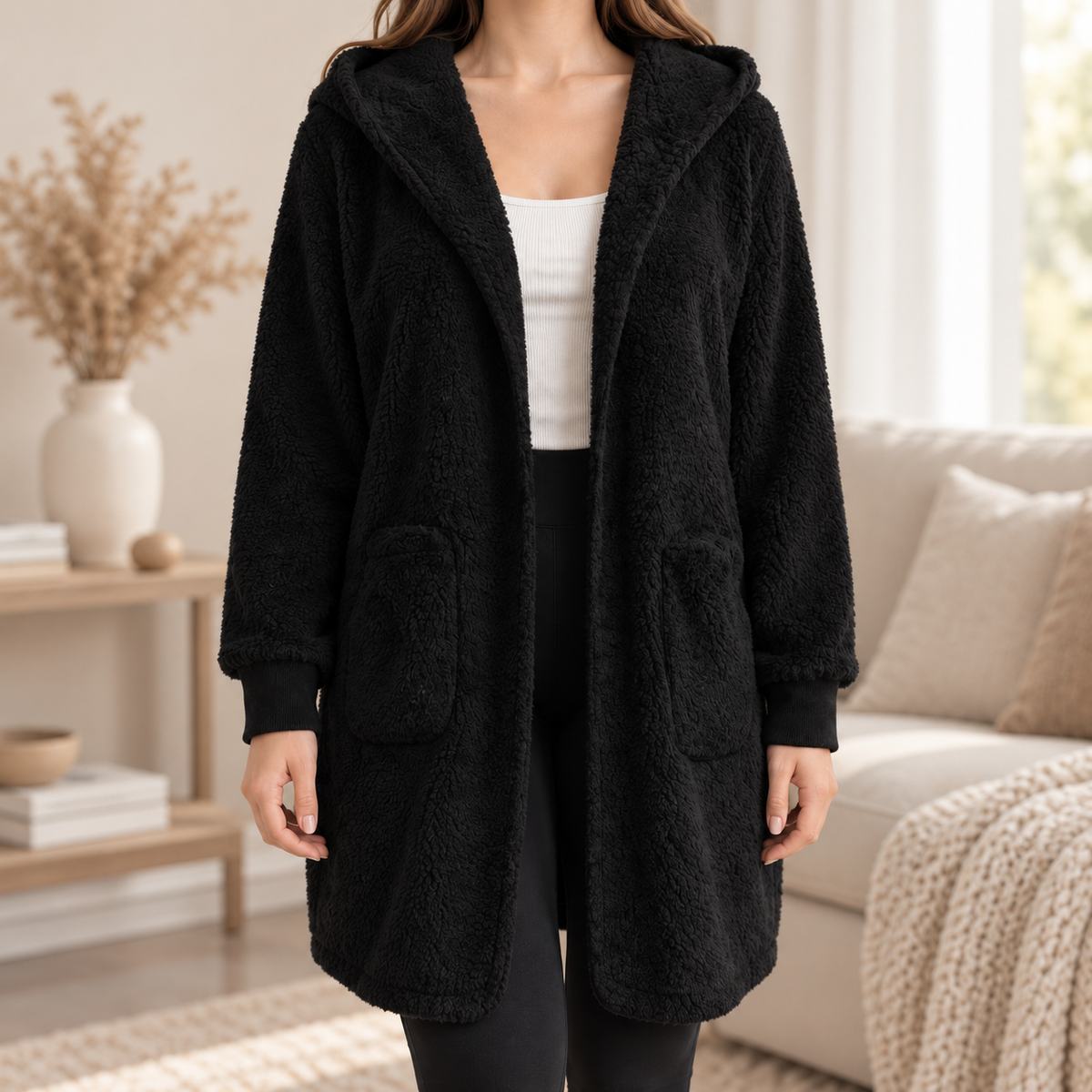 Hoodie-Cardigan Imke – Lang mit Kapuze