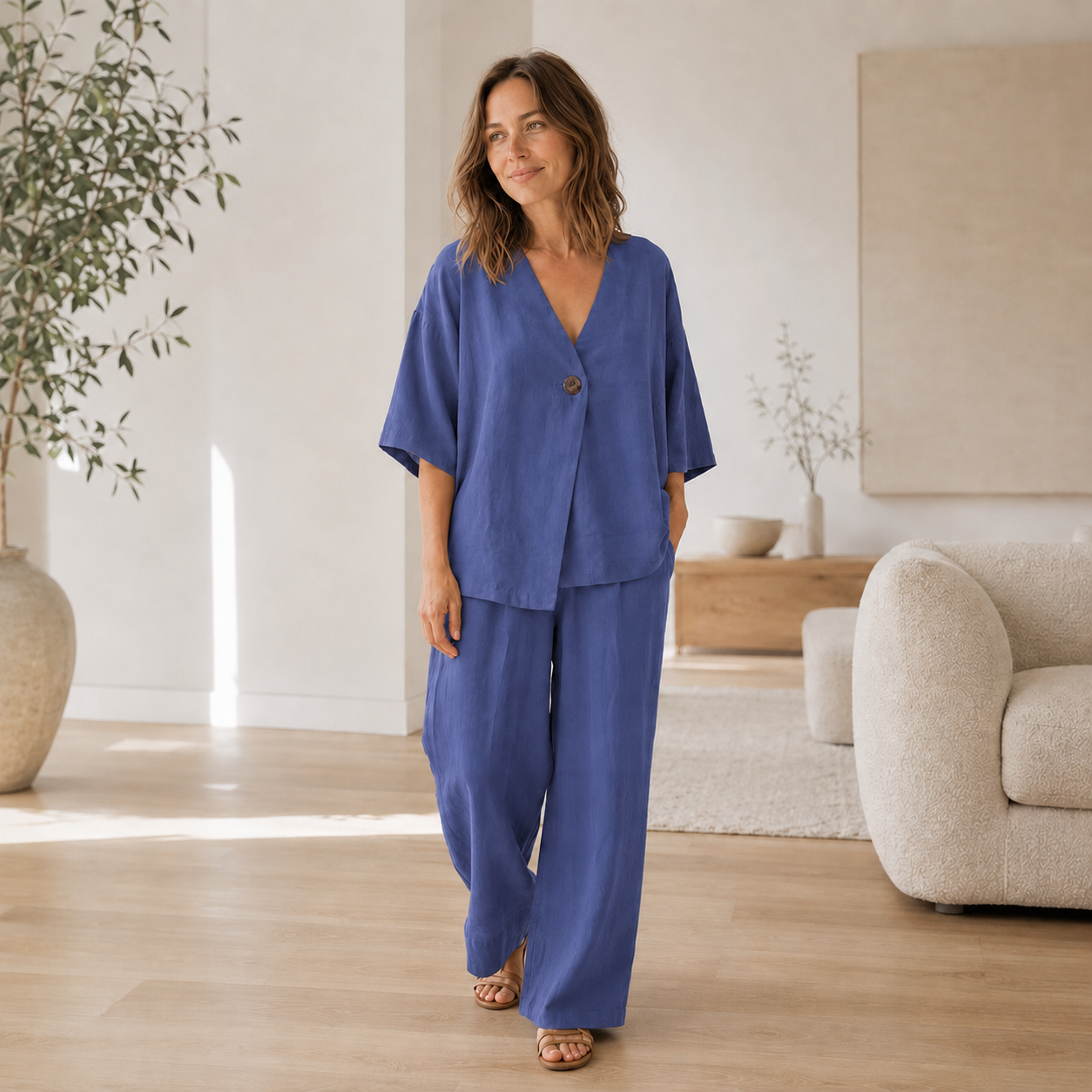 Loungewear-Set Mara – Bluse & weite Hose
