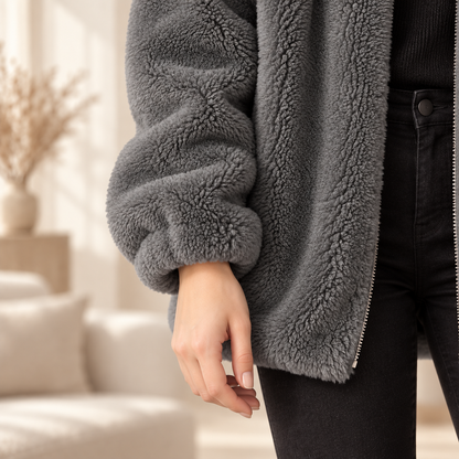 Fleece-Mantel Katharina – Oversized mit Reißverschluss