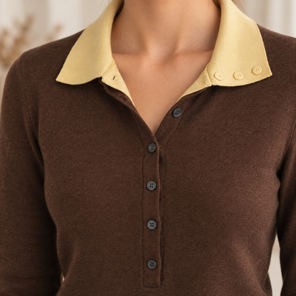Pullover Verena – Zweiteiler-Optik mit Kragen