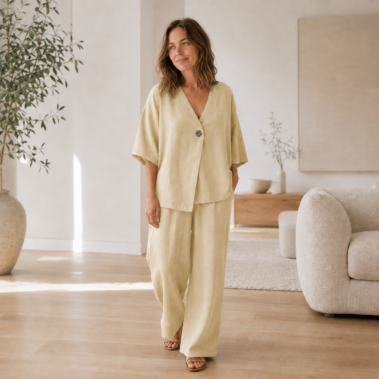 Loungewear-Set Mara – Bluse & weite Hose