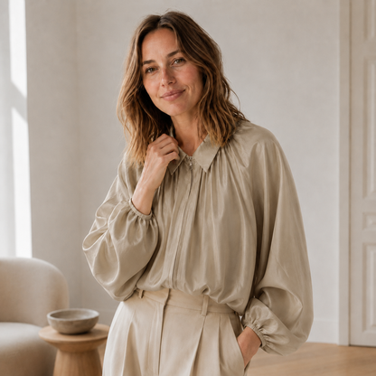 Oversize-Hemdbluse Lotte – Puffärmel & Ballonsaum
