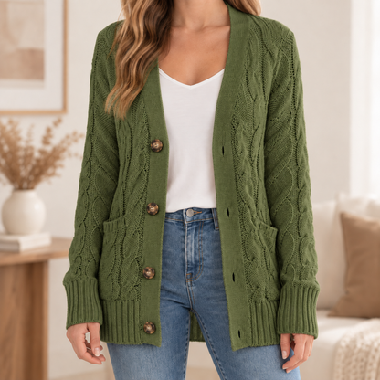 Oversize-Cardigan Silke – Einreihig mit V-Ausschnitt