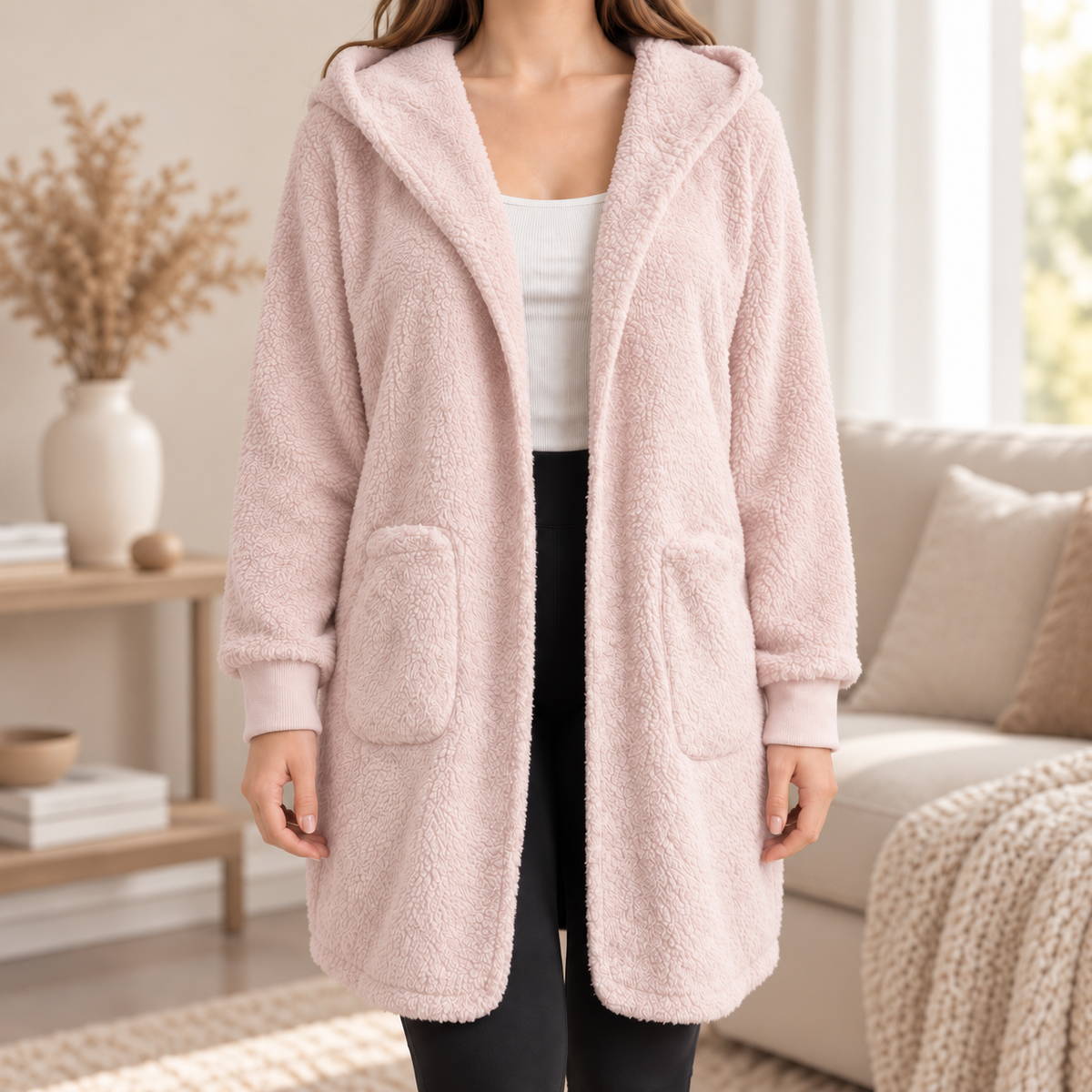 Hoodie-Cardigan Imke – Lang mit Kapuze