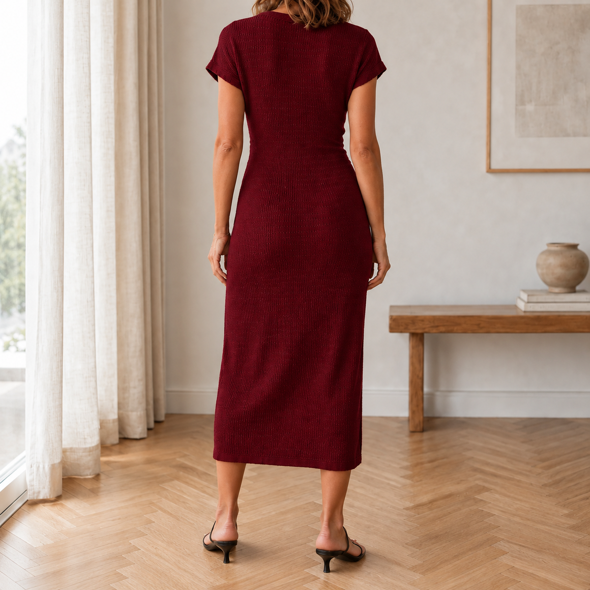 Midikleid Idun – Geknotet mit Beinschlitz