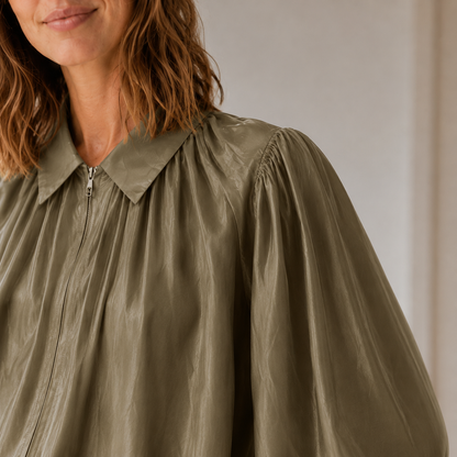 Oversize-Hemdbluse Lotte – Puffärmel & Ballonsaum