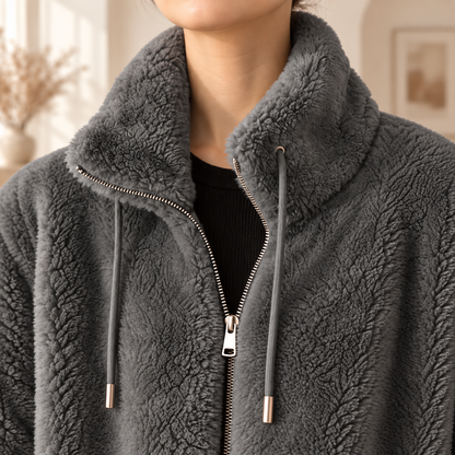 Fleece-Mantel Katharina – Oversized mit Reißverschluss