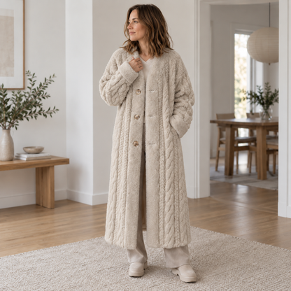 Fellmantel Antonia – Eleganter V-Ausschnitt