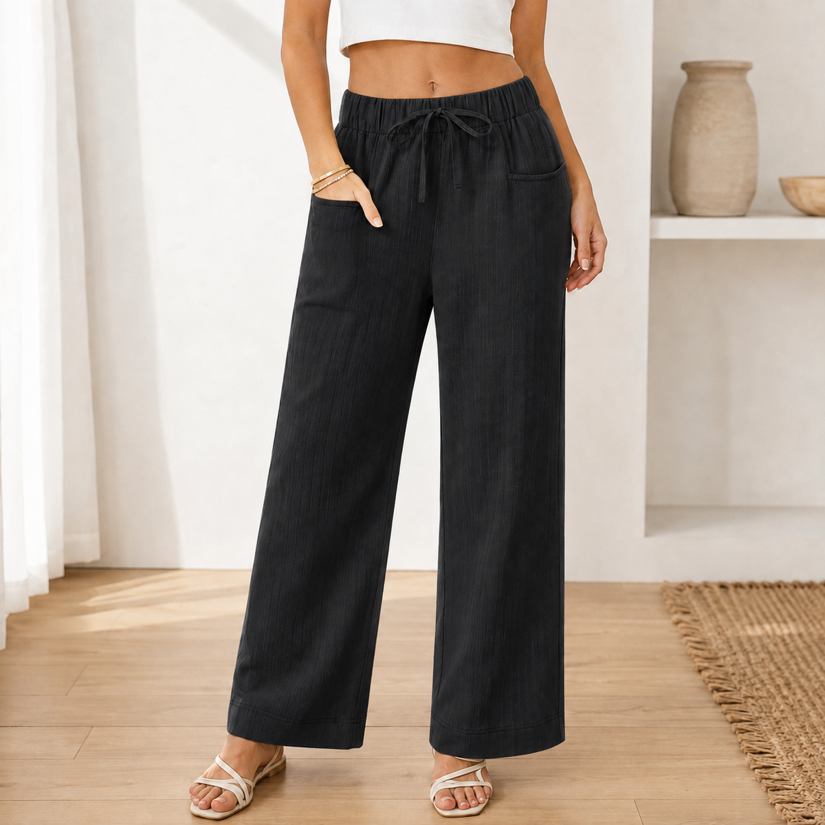 Noor Hose Kordelzug-Bund im Detail