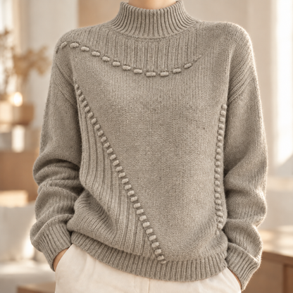 Zopfstrick-Rollkragenpullover Mathilda – Oversize & Warm