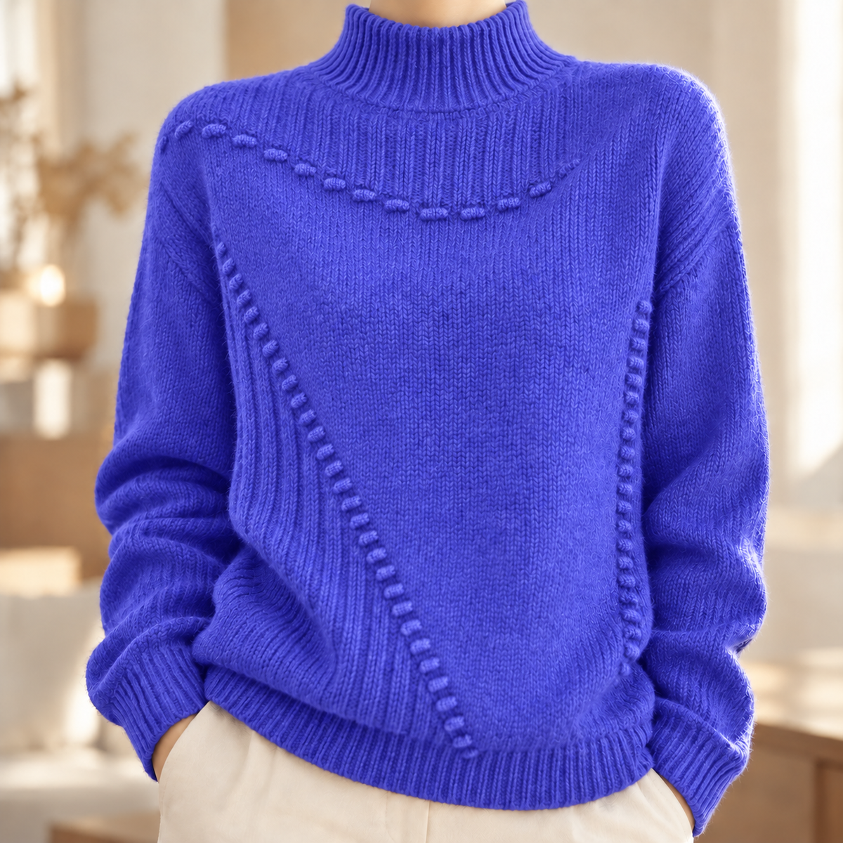 Zopfstrick-Rollkragenpullover Mathilda – Oversize & Warm