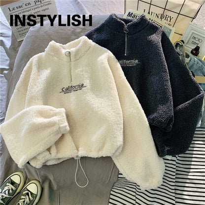 Teddy-Halfzip Romi – cropped & kuschelweich