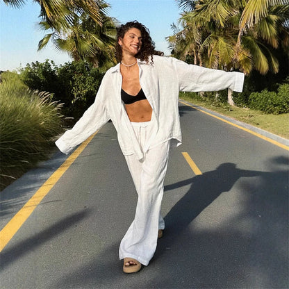 Loungewear-Set Liora – Hemdbluse & Hose