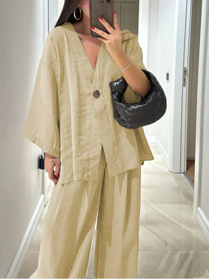 Loungewear-Set Mara – Bluse & weite Hose