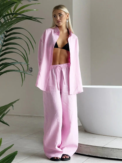 Loungewear-Set Liora – Hemdbluse & Hose