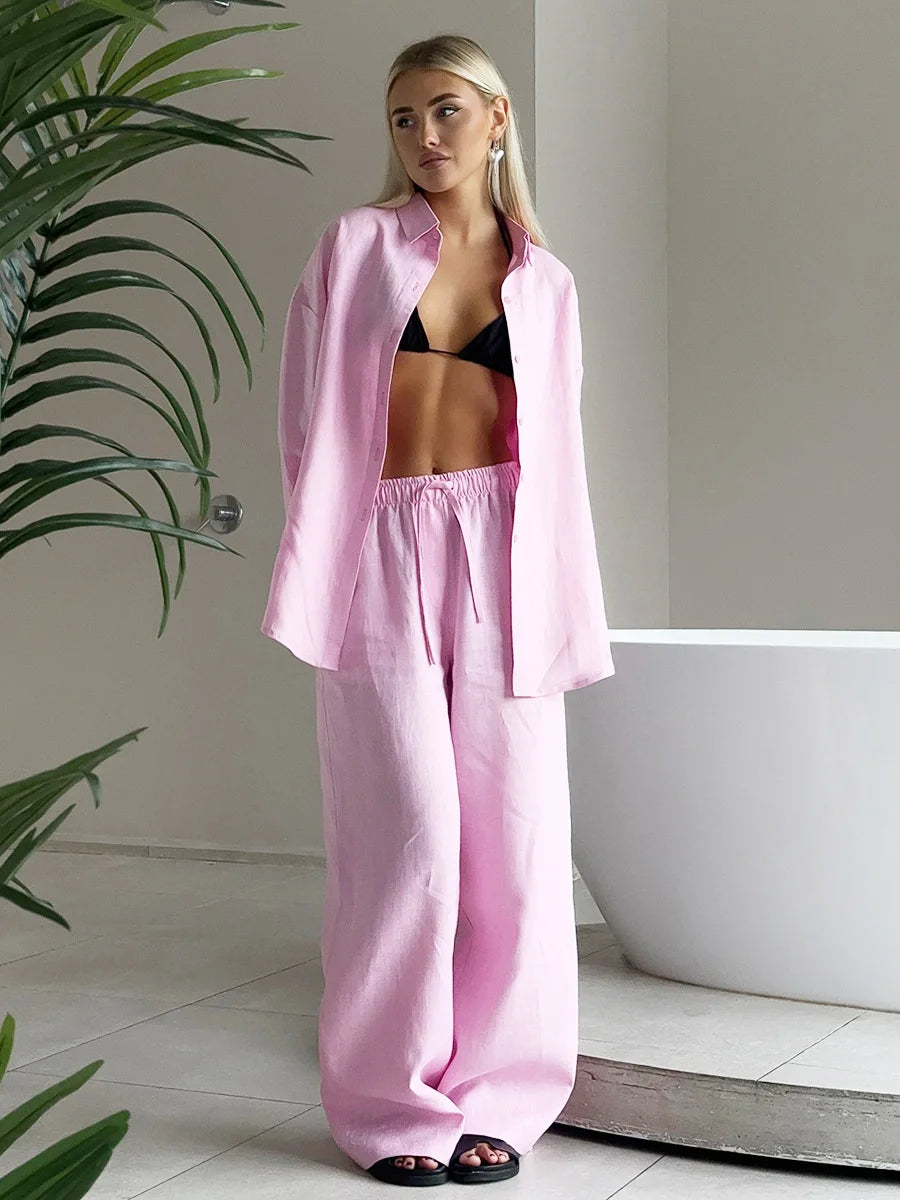 Loungewear-Set Liora – Hemdbluse & Hose