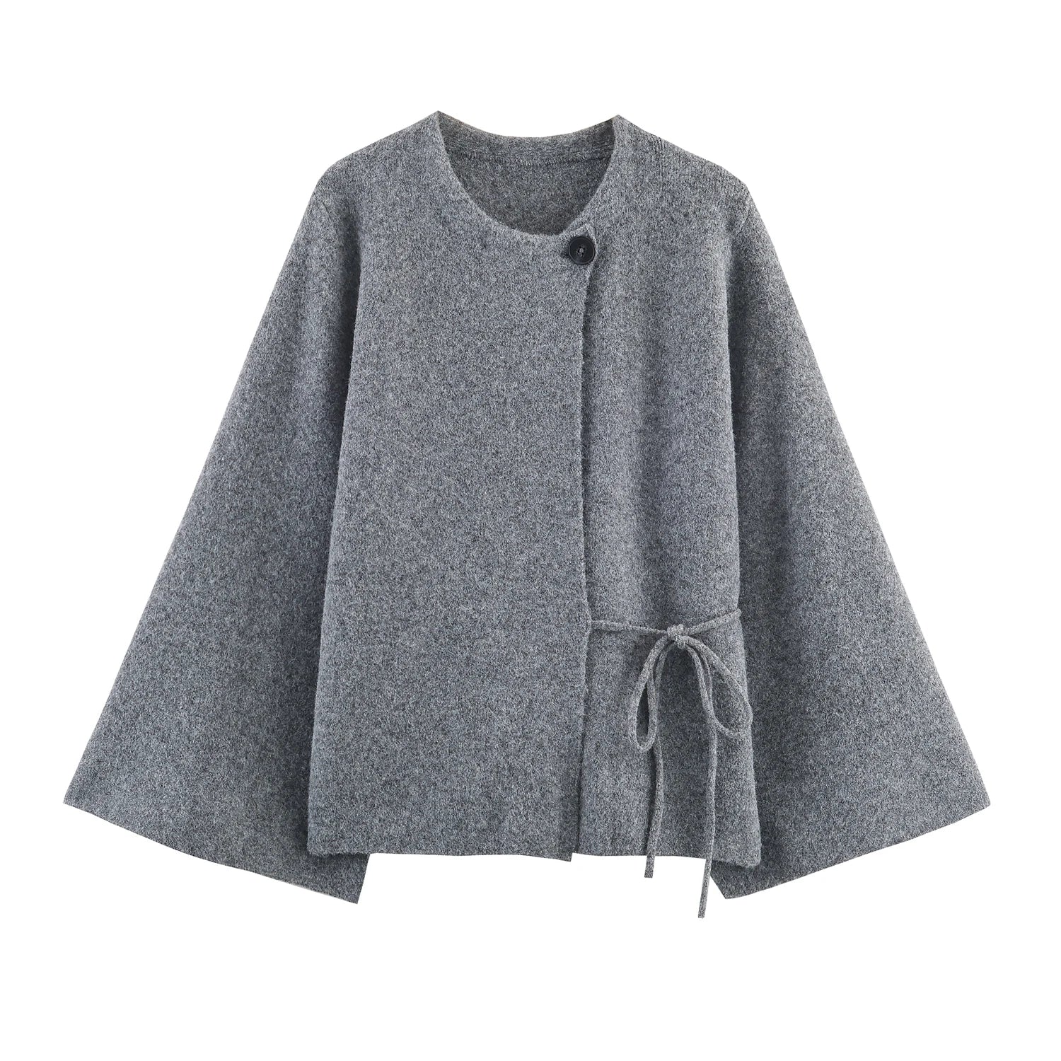 Strickjacke Marlene – Kimono-Look mit weiten Ärmeln