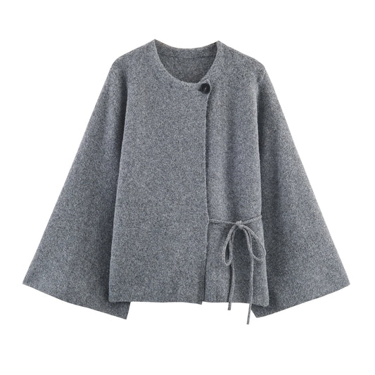 Strickjacke Marlene – Kimono-Look mit weiten Ärmeln