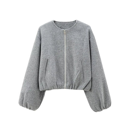 Fleece-Bomber Nele – Cropped mit Zipper