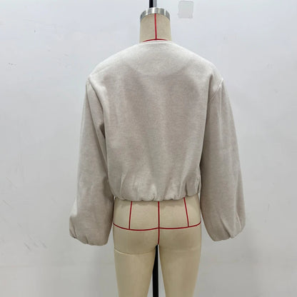 Fleece-Bomber Nele – Cropped mit Zipper