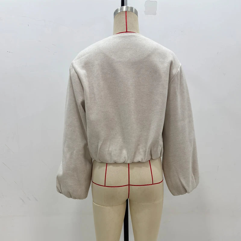 Fleece-Bomber Nele – Cropped mit Zipper