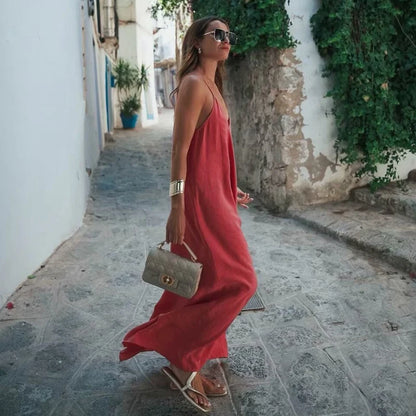 Slip-Maxikleid Svea – V-Ausschnitt im fließenden Schnitt