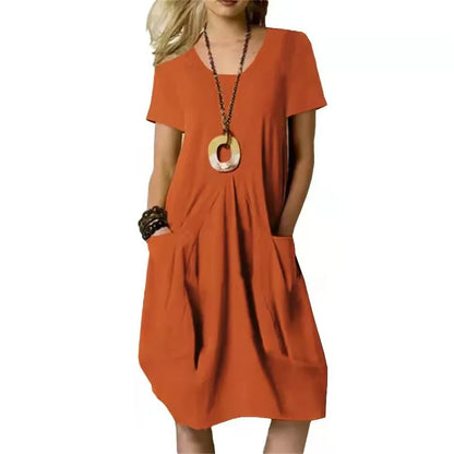 Leinen-Sommerkleid Mira – Lockerer Schnitt mit Taschen