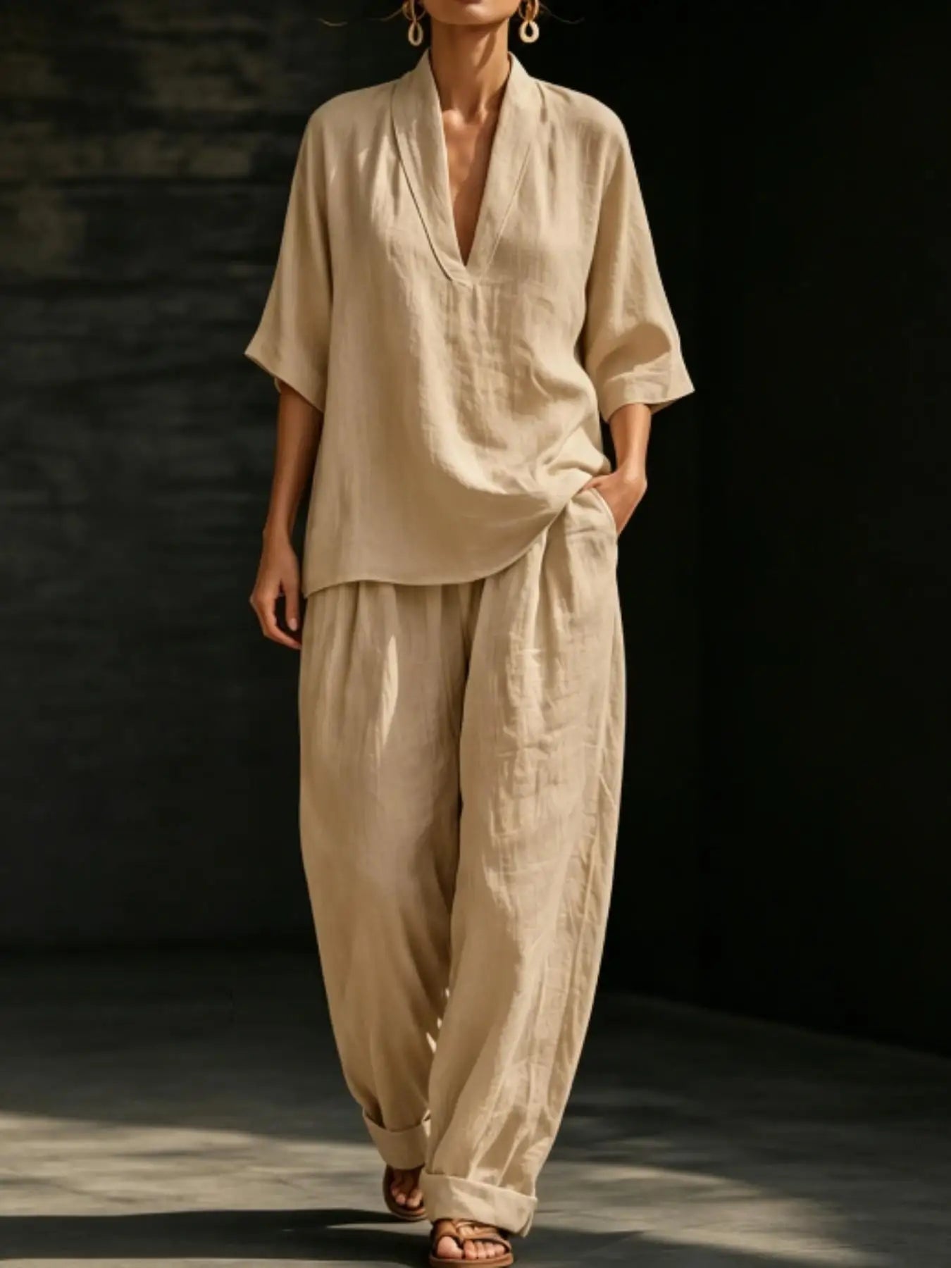 Loungewear-Set Lina – Bluse & weite Hose