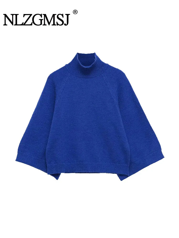 Rollkragenpullover Selma – Weite Trompetenärmel