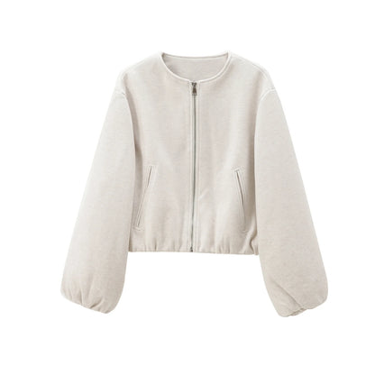 Fleece-Bomber Nele – Cropped mit Zipper