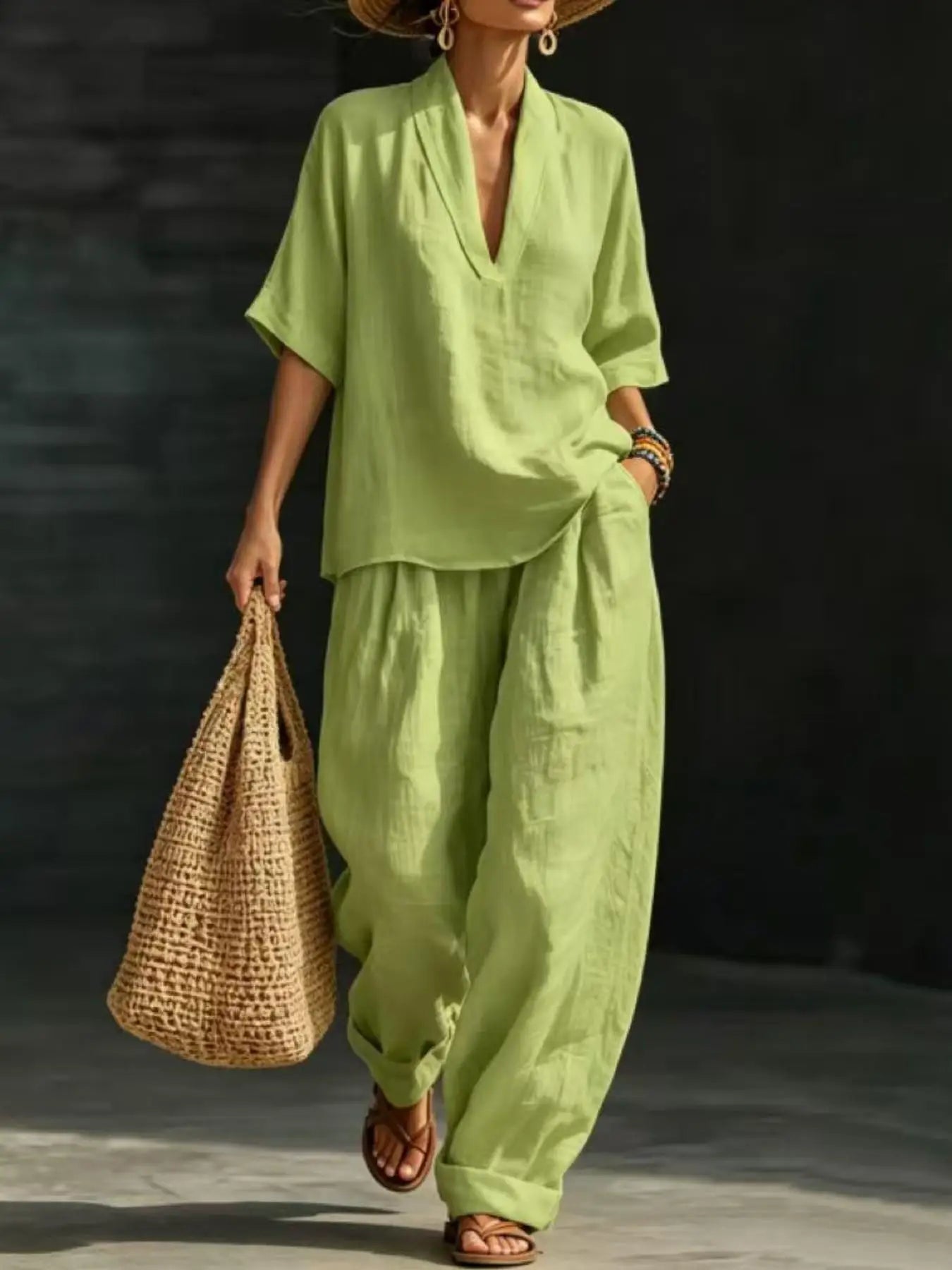 Loungewear-Set Lina – Bluse & weite Hose
