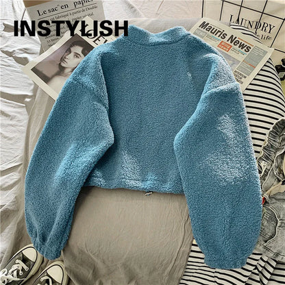 Teddy-Halfzip Romi – cropped & kuschelweich
