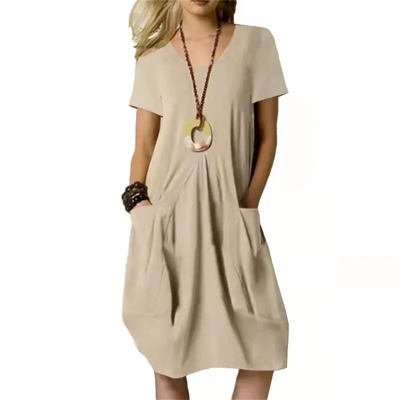 Leinen-Sommerkleid Mira – Lockerer Schnitt mit Taschen
