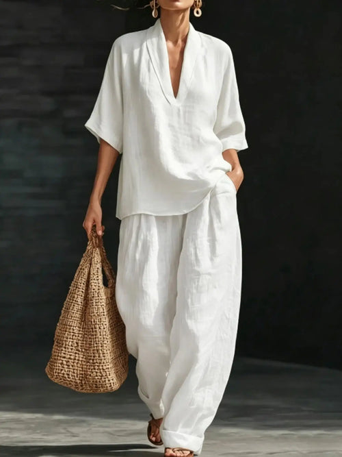 Loungewear-Set Lina – Bluse & weite Hose